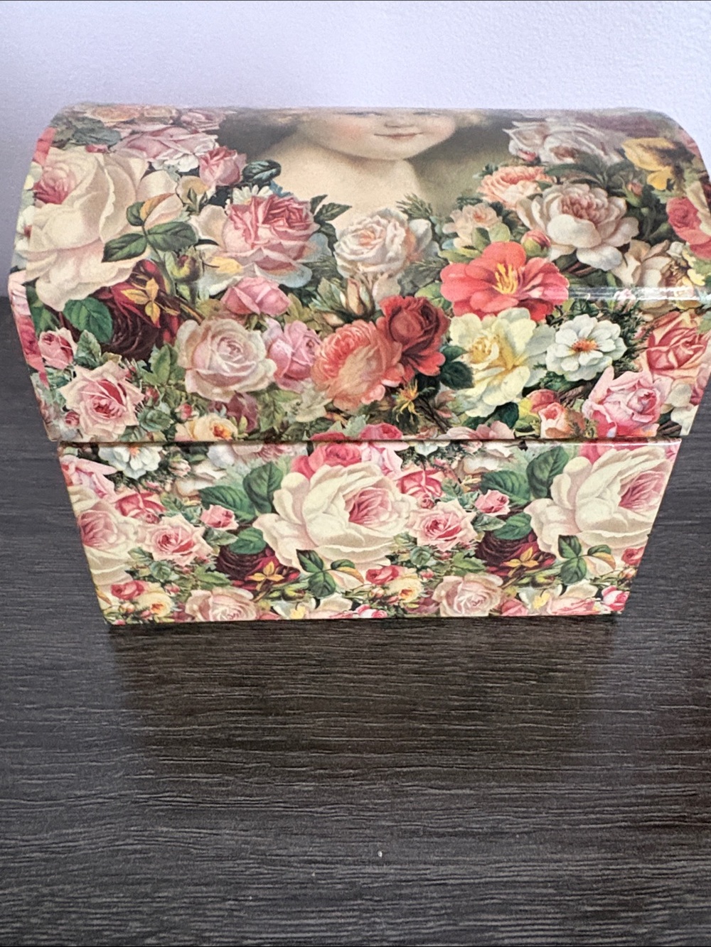 Floral Portrait Decorative Trinket Box in Multicolor - Picture 2 of 10